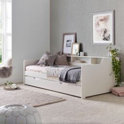 Bedmaster Tyler Guest Bed & Trundle With Pocket Mattresses in White - Size: Single - thumbnail 3