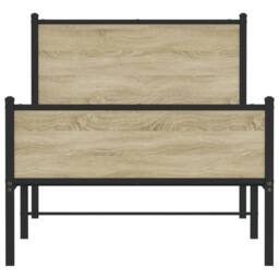 Berkfield Home Metal Bed Frame without Mattress Sonoma Oak 100x200 cm in Light Brown - thumbnail 5