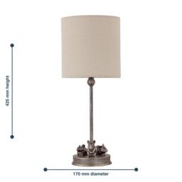 First Choice Lighting Set of 2 Maurice - Antique Gold Mouse Table Lamps Oatmeal Linen Shade - thumbnail 9