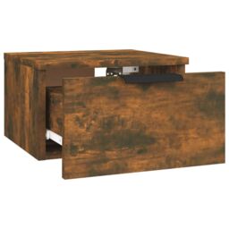 Berkfield Home Wall-mounted Bedside Cabinet Smoked Oak 34x30x20 cm in Brown - Size: 34 x 30 x 20 cm - thumbnail 5