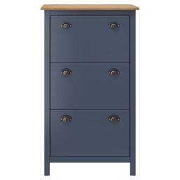 Berkfield Home Shoe Cabinet Hill Grey 72x35x124 cm Solid Pine Wood - Size: 72 x 35 x 124 cm - thumbnail 2