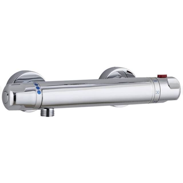 Bathroom Kingdom Menai Chrome Round Thermostatic Shower Bar Valve in Silver - image 1