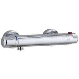 Bathroom Kingdom Menai Chrome Round Thermostatic Shower Bar Valve in Silver - thumbnail 1
