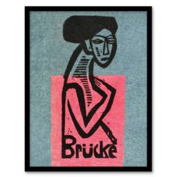 Artery8 Die Brucke Artist Group Exhibition Kirchner Framed Wall Art Print in Blue - Size: A3 - thumbnail 1