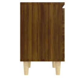 Berkfield Home Bed Cabinet with Solid Wood Legs Brown Oak 40x30x50 cm - Size: 40 x 30 x 50 cm - thumbnail 6