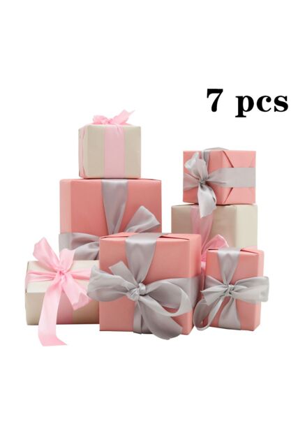 Living and Home 7Pcs Christmas Gift Boxes Decoration in Pink - image 1
