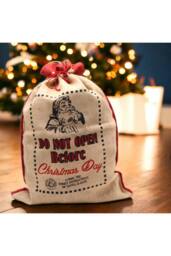 KDMD Do Not Open Before Christmas Jute Sack - Festive Gift Storage in Brown - thumbnail 2