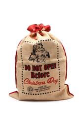 KDMD Do Not Open Before Christmas Jute Sack - Festive Gift Storage in Brown - thumbnail 1