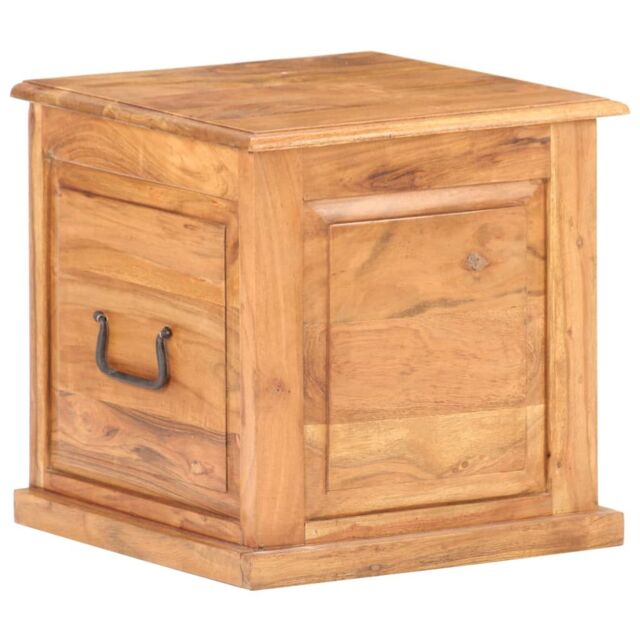 Berkfield Home Chest 40x40x40 cm Solid Acacia Wood in Brown - Size: 40 x 40 x 40 cm - image 1