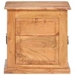 Berkfield Home Chest 40x40x40 cm Solid Acacia Wood in Brown - Size: 40 x 40 x 40 cm - thumbnail 3
