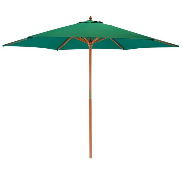Harbour Housewares Wooden Garden Parasol 2.7m in Green - image 1