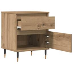 Berkfield Home Modern Bedside Cabinets 2 pcs Artisan Oak 40x35x50 cm Engineered Wood in Brown - Size: 40 x 35 x 50 cm - thumbnail 4