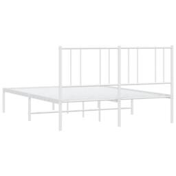 Berkfield Home Metal Bed Frame with Headboard White 120x200 cm - Size: Small Double - thumbnail 8