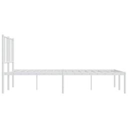 Berkfield Home Metal Bed Frame with Headboard White 120x200 cm - Size: Small Double - thumbnail 7