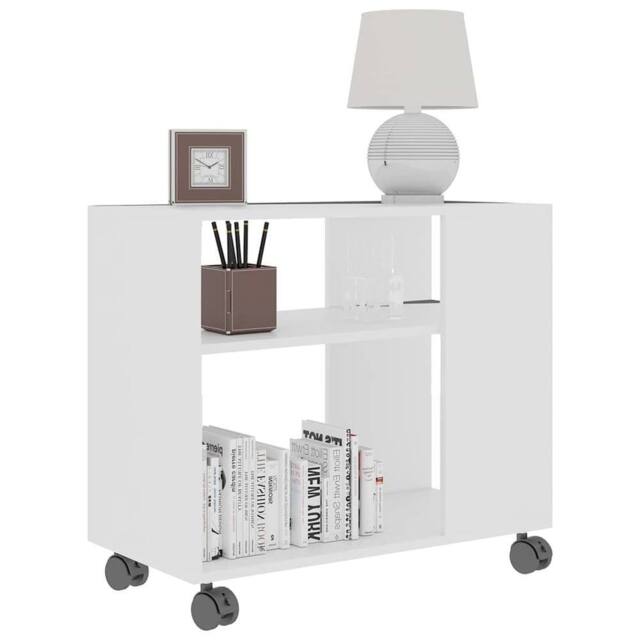 Berkfield Home Side Table White 70x35x55 cm Engineered Wood - Size: 70 x 35 x 55 cm - image 1