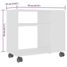 Berkfield Home Side Table White 70x35x55 cm Engineered Wood - Size: 70 x 35 x 55 cm - thumbnail 6
