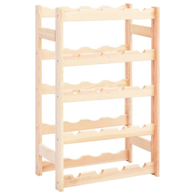 Berkfield Home Wine Rack for 20 Bottles Pinewood in Beige - image 1