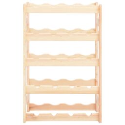 Berkfield Home Wine Rack for 20 Bottles Pinewood in Beige - thumbnail 2