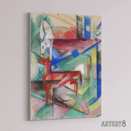 "Artery8 Landscape Animals Abstract Franz Marc Vintage Canvas Wall Art - Size: W18"" x H24""" - thumbnail 2