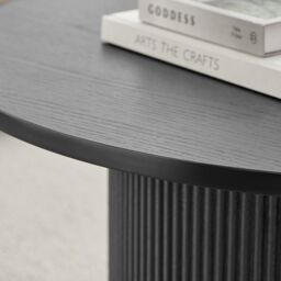 FurnitureboxUK Penrose Round Wooden Pedestal Coffee Table in Black - thumbnail 4