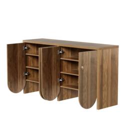 BTM Walnut sideboard 147×40×80 cm with 4 doors & adjustable shelves in Brown - thumbnail 9