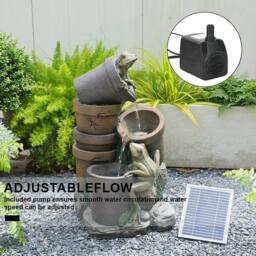 Bumilgar Elegant Outdoor Solar Fountain Water Feature With LED Lights in Grey - thumbnail 7