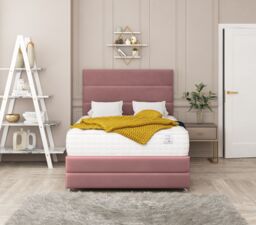 "Bed Choices Valencia Upholstered Divan Bed With 4 drawers, Mattress & 26"" Headboard in Pink - Size: Double" - thumbnail 2