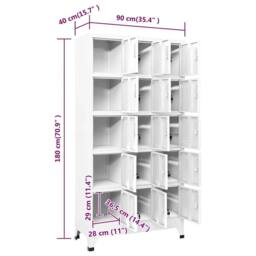Berkfield Home Locker Cabinet Light Grey 90x40x180 cm Steel - Size: 90 x 40 x 180 cm - thumbnail 8