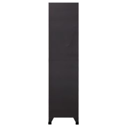 Berkfield Home Locker Cabinet Anthracite & Red 90x40x180 cm Steel in Black - Size: 90 x 40 x 180 cm - thumbnail 4