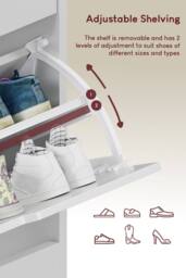 Home Discount Vida Designs 3 Drawer Shoe Cabinet with Shelf Space-saving Storage in White - thumbnail 4