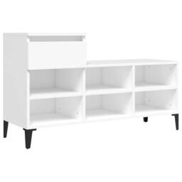 Berkfield Home Shoe Cabinet White 102x36x60 cm Engineered Wood - Size: 102 x 36 x 60 cm - thumbnail 3