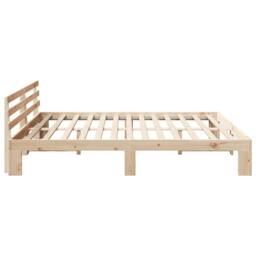 Berkfield Home Natural Pine Wood Bed Frame Natural Solid Pine wood 180 x 200 cm in Light Tan - thumbnail 6