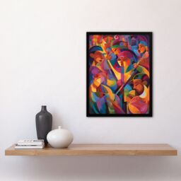 Artery8 Wall Art Print Abstract Latino Pop Festival Dance Music South America Colourful Bright Bold Painting Rhythm Body Energy Theatre Arts Artwork - thumbnail 4
