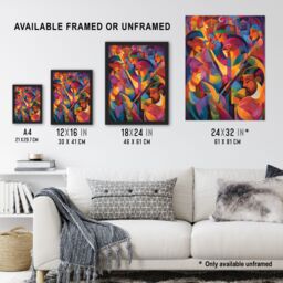 Artery8 Wall Art Print Abstract Latino Pop Festival Dance Music South America Colourful Bright Bold Painting Rhythm Body Energy Theatre Arts Artwork - thumbnail 3