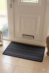 JVL Arona Machine Washable Latex Backed Doormat, 50x80cm, Black - Size: 50 cm x 80 cm - thumbnail 2