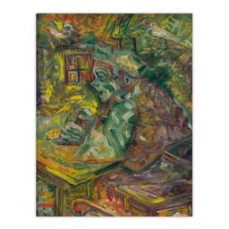 Artery8 At the Table Bold Colourful Kubincan Framed Wall Art Print in Green - Size: A3 - thumbnail 3
