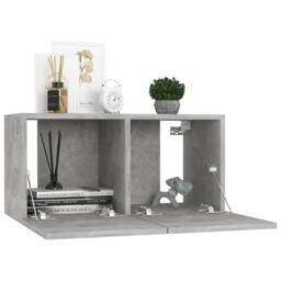 Berkfield Home TV Cabinets 4 pcs Concrete Grey 60x30x30 cm Engineered Wood - Size: 60 x 30 x 30 cm - thumbnail 6