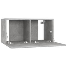 Berkfield Home TV Cabinets 4 pcs Concrete Grey 60x30x30 cm Engineered Wood - Size: 60 x 30 x 30 cm - thumbnail 5