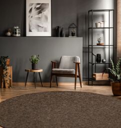 RugsX Round Superstar Rug in Brown - Size: 100 cm diameter - thumbnail 4