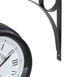 Oypla Double Sided Paddington Station Outdoor Garden Wall Clock in Black - thumbnail 4