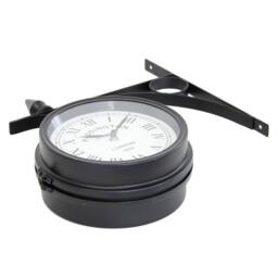 Oypla Double Sided Paddington Station Outdoor Garden Wall Clock in Black - thumbnail 3