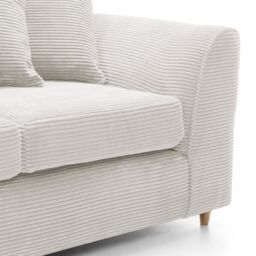 Abakus Direct Jumbo 3 Seater Sofa White - thumbnail 3