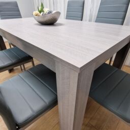 KOSY KOALA Modern Grey Rectangle Dining Table Set With 6 Grey Chairs Dining Room Furniture in Brown - thumbnail 5