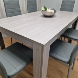 KOSY KOALA Modern Grey Rectangle Dining Table Set With 6 Grey Chairs Dining Room Furniture in Brown - thumbnail 2