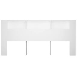 Berkfield Home Headboard Cabinet White 220x18.5x104.5 cm - thumbnail 4