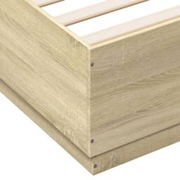 Berkfield Home Bed Frame with LED without Mattress Sonoma Oak 120x200 cm in Light Brown - Size: Small Double - thumbnail 9