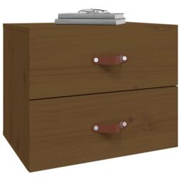 Berkfield Home Wall-mounted Bedside Cabinet Honey Brown 50x36x40 cm - Size: 50 x 36 x 40 cm - thumbnail 4