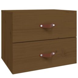 Berkfield Home Wall-mounted Bedside Cabinet Honey Brown 50x36x40 cm - Size: 50 x 36 x 40 cm - thumbnail 2