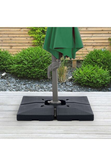 Living and Home 92KG Commercial Super Heavyweight 4pc Set - HDPE Plastic Fillable Stand Weights for Outdoor Cantilever Parasol Base, Heavy Duty - image 1