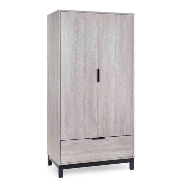 Cheshire Premium Kora 2 Door & 1 Drawer Wardrobe in Grey Oak - image 1